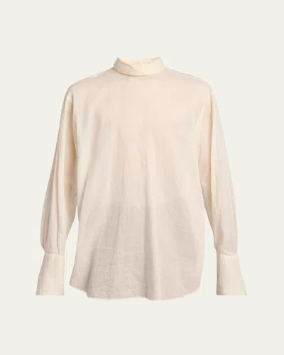 Dries Van Noten Men's Corsino Backwards Dress Shirt In Cream