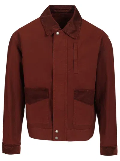 Dries Van Noten Cotton Blend Blouson Jackets Bordeaux In Multi
