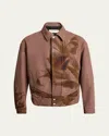 Dries Van Noten Men's Cotton Floral Full-zip Blouson Jacket In Pink