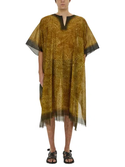 Dries Van Noten Men Cotton Kaftan In Brown