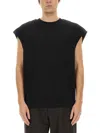 Dries Van Noten Oversized Black T-shirt With Structured Shoulders In Black
