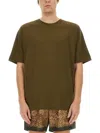 Dries Van Noten Round Neck Short Sleeve Cotton T-shirt In Brown