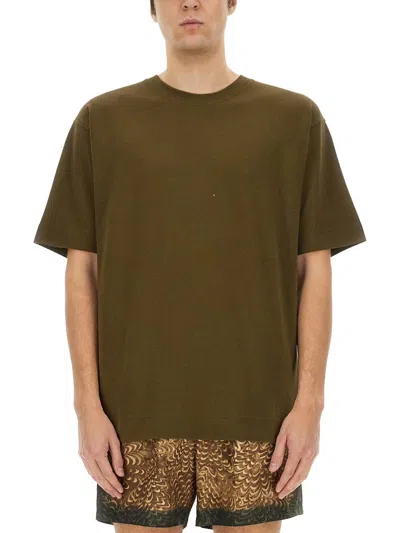 Dries Van Noten Men Cotton T-shirt In Brown