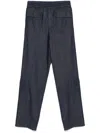 Dries Van Noten Cargo Drawstring Waistband Cotton Trousers In Blue