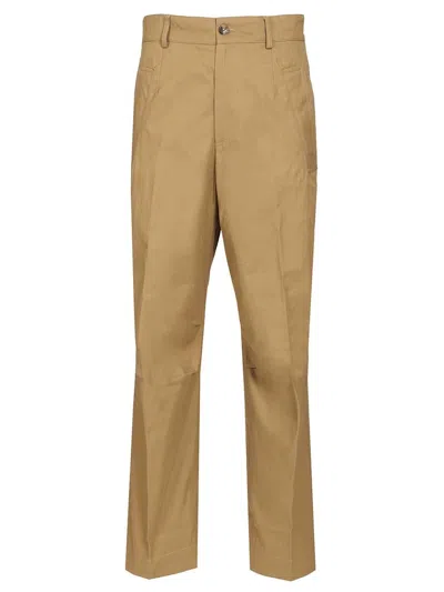 Dries Van Noten Men Cotton Twill Trousers In Brown