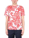 Dries Van Noten Floral Print Crew Neck Short Sleeve T-shirt In White