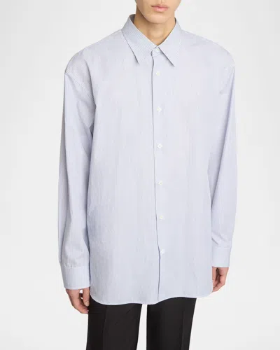 Dries Van Noten Men's Croom Micro-stripe Sport Shirt In Dessin A