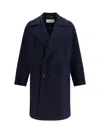 Dries Van Noten Longline Double-breasted Racos Coat In Blue