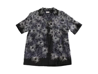 Pre-owned Dries Van Noten Men's  Embroidered Shirt In Navy Blue