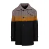 Dries Van Noten Multicolor Stand Collar Coat In Brown