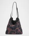 Dries Van Noten Mens Rust Floral-print Cotton Shoulder Bag In Rust