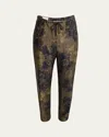Dries Van Noten Men's Floral Jacquard Drawstring Pants In 703 - Brown