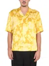 Dries Van Noten Short Sleeve Camp Collar Floral Shirt In Yellow