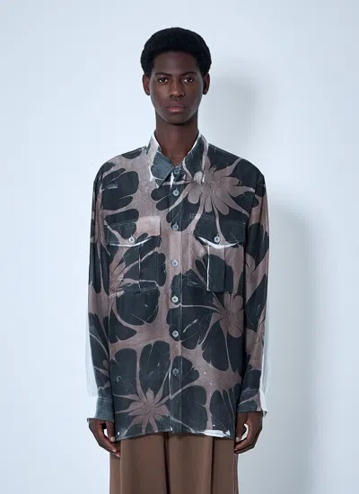 Dries Van Noten Men Floral Silk Shirt