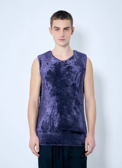 Dries Van Noten Fluffy Knit Top In Purple