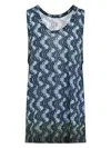Dries Van Noten Blue Gradient Tank Top In Blue