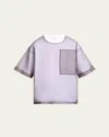 Dries Van Noten Layered Cotton Blend T-shirt With Sheer Overlay In White
