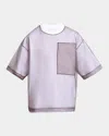 Dries Van Noten Layered Cotton Blend T-shirt With Sheer Overlay In White