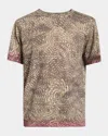 Dries Van Noten Khaki Printed Cotton T-shirt In Anthracite