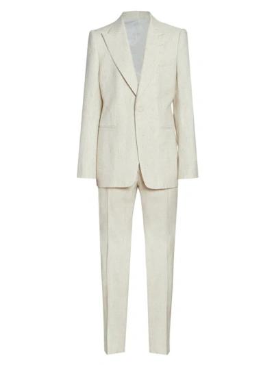 Dries Van Noten Men's Kant Single-button Classic-fit Suit In Ecru