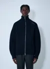 Dries Van Noten Full Zip Turtleneck Sweater With Shoulder Detail In Black