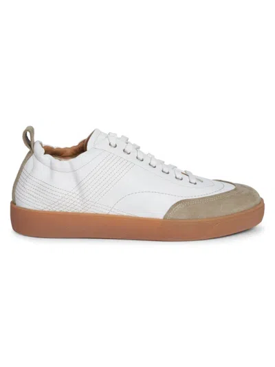 Dries Van Noten Men's Leather Low-top Sneakers In White