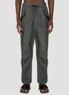 Dries Van Noten Linen Cargo Pants In Gray