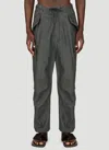 Dries Van Noten Linen Cargo Pants In Gray