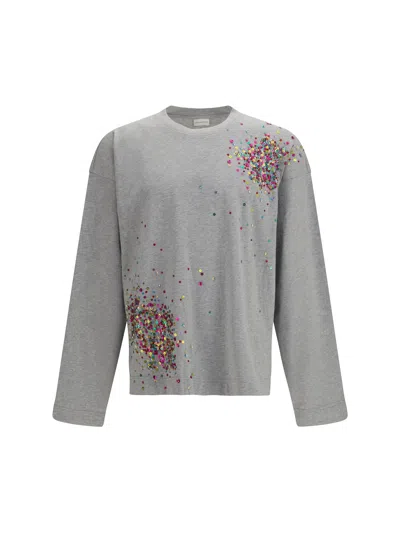 Dries Van Noten Sequin-embellished Sweater In Gray