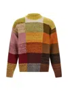 Dries Van Noten Marti Crew Neck Knite With Check Motif Knitwear Multicolor In Multi