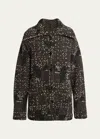 Dries Van Noten Brown Spread Collar Cardigan In 704 - Dark Brown