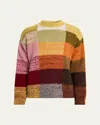 Dries Van Noten Marti Crew Neck Knite With Check Motif Knitwear Multicolor In Multi