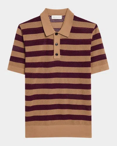 Dries Van Noten Men's Mercy Striped Knit Polo Shirt
