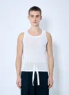 Dries Van Noten Men Merit Knit Tank Top In White