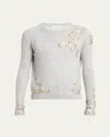 Dries Van Noten Men's Meryl Embellished Sweater In Light Grey