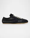 Dries Van Noten Men Mesh Low-top Sneakers In Black