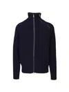 Dries Van Noten Men Zippered Wool Sweater In Blue