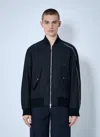 Dries Van Noten Men Nylon Bomber Jacket In Blue
