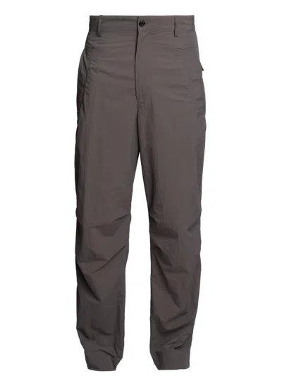 Dries Van Noten Men's Nylon Straight-leg Pants In Brown