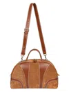 Dries Van Noten Leather-trimmed Suede Duffel Bag In Brown