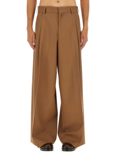 Dries Van Noten Men Trousers With Pleats In Brown