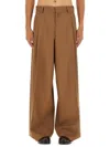 Dries Van Noten Wide Leg Trousers Featuring Pleats In Brown