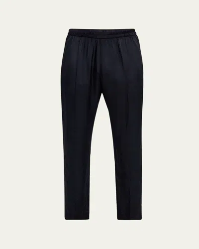 Dries Van Noten Men's Parkino Elastic-waist Pants In Blue