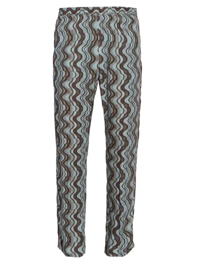 Dries Van Noten Men's Parkino Swirl Print Trousers In Brown