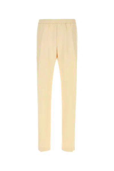 Dries Van Noten Men Pastel Yellow Jersey Pennams Pant In Neutral