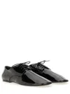 Dries Van Noten Lace-up Patent Leather Pointed Toe Shoes In Black