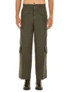 Dries Van Noten Loose Fit Wide Leg Pant In Khaki In Gray