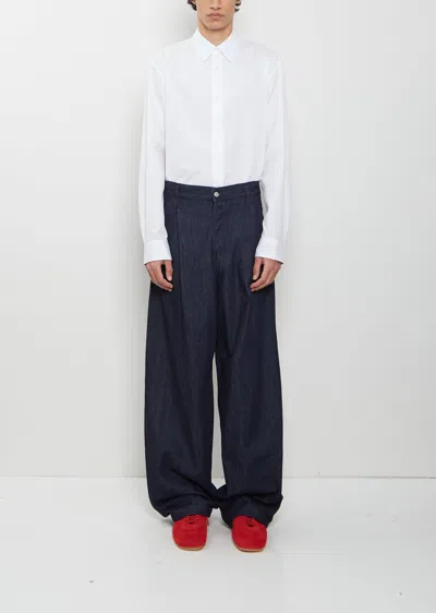 Dries Van Noten Men Penning Denim Pants In Purple