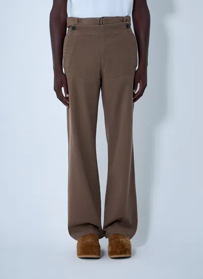 Dries Van Noten Men Penny Cotton Pants In Brown