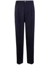 Dries Van Noten Pleated Trousers With Belt Loops And Back Pocket In Blue